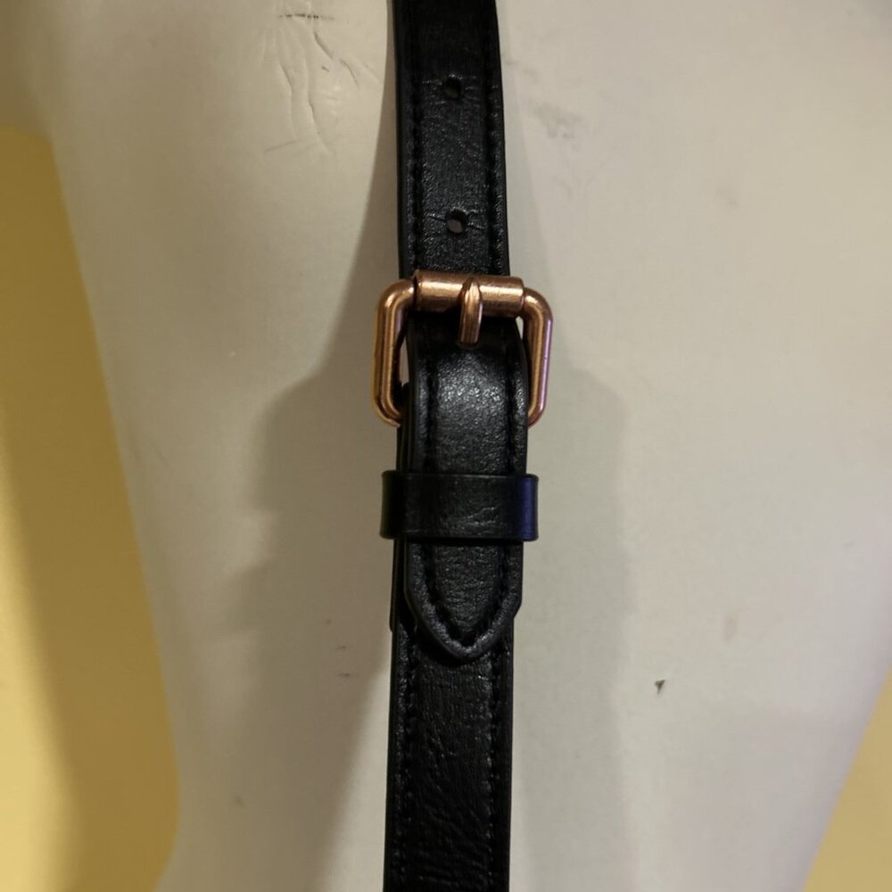 Abercrombie & Fitch Faux Leather Crossbody Purse Black Crossbody Copper - Picture 4 of 14